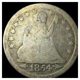 1854 Arrows Seated Liberty Quarter NICELY  CIRCUL