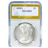 1878-S Morgan Silver Dollar PGA MS63