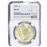 1890 Morgan Silver Dollar NGC MS63