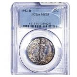 1942-D Walking Liberty Half Dollar PCGS MS65