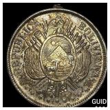 1873 Bolivia Silver 1 Boliviano