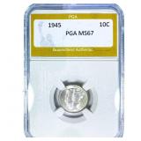 1945 Mercury Silver Dime PGA MS67
