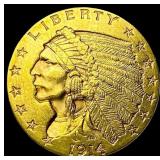 1914 Indian Head $2.50 Gold Quarter Eagle CLOSELY
