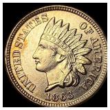 1863 Copper-Nickel Indian Head Cent CHOICE AU