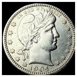 1904 Silver Barber Quarter UNCIRCULATED