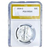 1934-S Walking Liberty Half Dollar PGA MS64