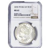 1878 Morgan Silver Dollar NGC MS63