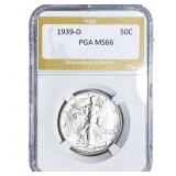 1939-D Walking Liberty Half Dollar PGA MS66