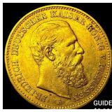 1888A Prussia Gold 20 Mark KM 515