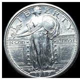 1917-D Type 1 Standing Liberty Quarter CHOICE  AU