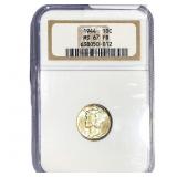 1944 Mercury Silver Dime NGC MS67 FB
