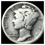1921-D Silver Mercury Dime LIGHTLY CIRCULATED