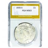 1935-S Silver Peace Dollar PGA MS63