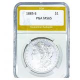 1885-S Morgan Silver Dollar PGA MS65