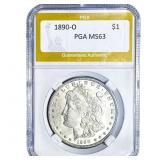 1890-O Morgan Silver Dollar PGA MS63