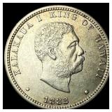 1883 Hawaii Silver 1/4 Dollar CLOSELY UNCIRCULATED