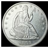 1869 Seated Liberty Half Dollar CLOSELY UNCIRCULAT