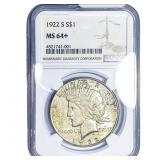 1922-S Silver Peace Dollar NGC MS64+