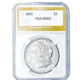 1892 Morgan Silver Dollar PGA MS63