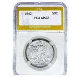 1942 Walking Liberty Half Dollar PGA MS66