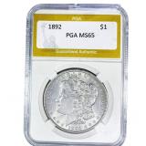 1892 Morgan Silver Dollar PGA MS65
