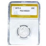 1875-S Twenty Cent Piece PGA MS63+