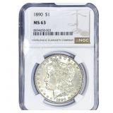 1890 Morgan Silver Dollar NGC MS63