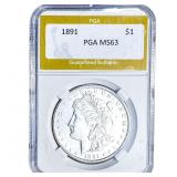 1891 Morgan Silver Dollar PGA MS63