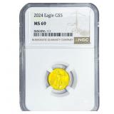 2024 $5 Gold American Eagle 1/10oz NGC MS69