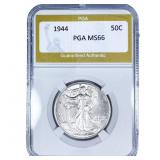 1944 Walking Liberty Half Dollar PGA MS66