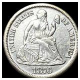 1876-CC Silver Seated Liberty Dime  UNCIRCULATED