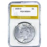 1934-D Silver Peace Dollar PGA MS64+