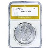 1891-CC Morgan Silver Dollar PGA MS63