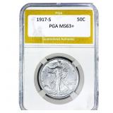 1917-S Walking Liberty Half Dollar PGA MS63+