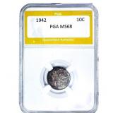 1942 Mercury Silver Dime PGA MS68