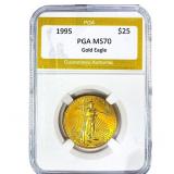 1995 1/4oz $25 Gold Eagle PGA MS70