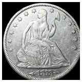 1873 Arrows Seated Liberty Half Dollar NEARLY  UN