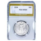 1934 Walking Liberty Half Dollar PGA MS64
