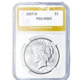 1927-D Silver Peace Dollar PGA MS63