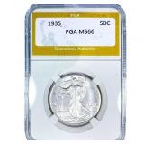 1935 Walking Liberty Half Dollar PGA MS66