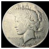 1934-S Peace Silver Dollar ABOUT UNCIRCULATED