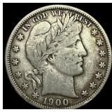 1900-S Silver Barber Half Dollar LIGHTLY  CIRCULA