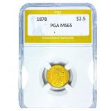 1878 $2.50 Gold Quarter Eagle PGA MS65