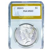 1924-S Silver Peace Dollar PGA MS63