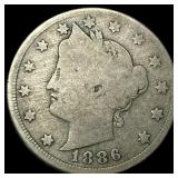 1886 Liberty Head Nickel NICELY CIRCULATED
