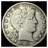 1903-O Silver Barber Half Dollar LIGHTLY  CIRCULA