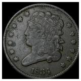 1834 Copper Half Cent NEARLY UNCIRCULATED