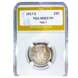 1917-S Standing Liberty Quarter PGA MS63 FH Type 1