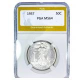 1937 Walking Liberty Half Dollar PGA MS64