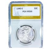 1940-S Walking Liberty Half Dollar PGA MS66